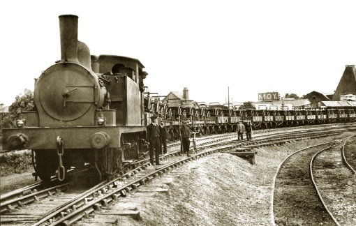 An unidentified T18 doing what the class did best; shunting and trip goods workings.  The date is 12th May 1915, the location is Ipswich goods yard, and the train is a consignment of G.S. wagons for the British Army.
